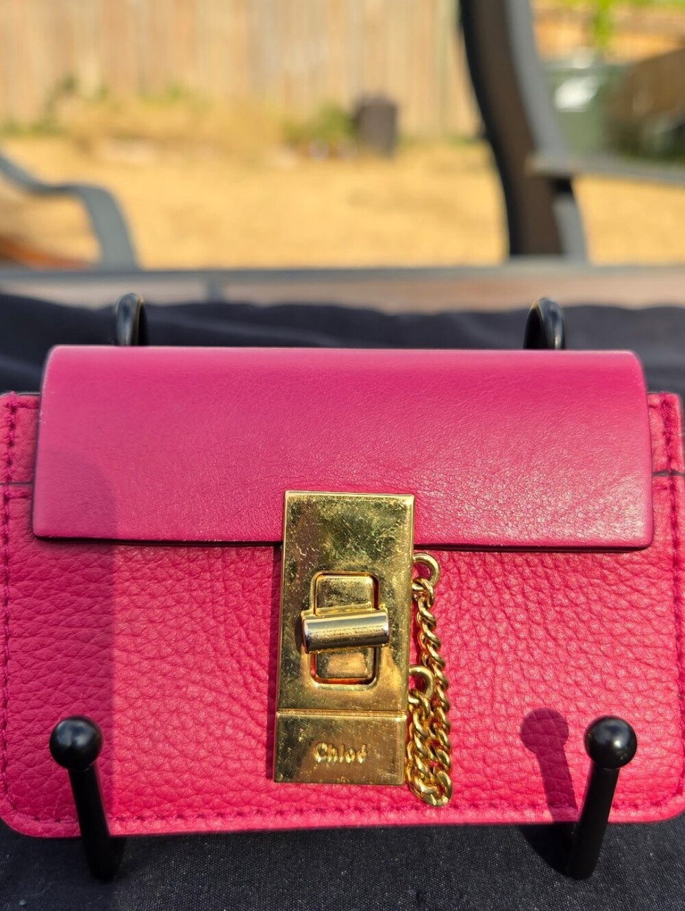 Chloé Drew Compact Bi-fold Card Wallet in Fuchsia